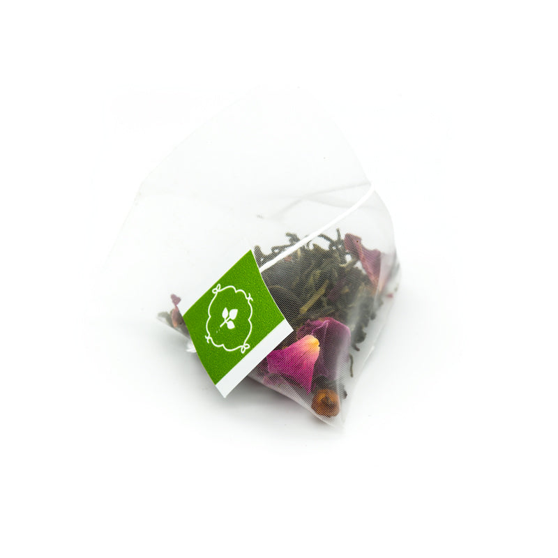 Rose Moscato - Green Tea - Individually Wrapped Pyramid Tea Bags Pouch, 50pc
